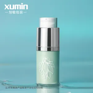 15ml 30ml 50ml airless pump bottles green personal care package airless bottle custom lotion bottle with pump for skin care