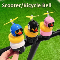 Sonnette de vélo et trottinette en forme de petit canard jaune avec hélice, décoration amusante et mignonne pour guidon