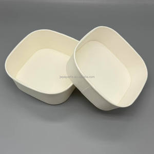 Bol en papier kraft blanc jetable, biodégradable, respectueux de l'environnement, boîte d'emballage pour aliments chauds à emporter, bols à soupe et à salade - Product Image 1