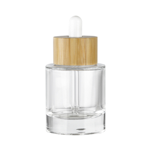 20ml 30ml 50ml redondo fundo grosso vidro conta-gotas garrafas com bambu dourado prata branco conta-gotas Cap - Product Image 3