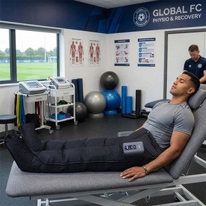 Appareil <span class=keywords><strong>de</strong></span> compression des jambes portable pour athlètes, pantalon <span class=keywords><strong>de</strong></span> compression sans fil à 6 chambres pour une récupération musculaire accélérée <span class=keywords><strong>et</strong></span> une réduction <span class=keywords><strong>de</strong></span> l'œ<span class=keywords><strong>d</strong></span>ème - Product Image 1