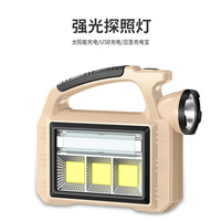 Lanterne de camping COB rechargeable par USB, lampe LED portable, ABS, haute luminosité, lampe torche alimentée par énergie solaire pour le camping en plein air, en cas d'urgence