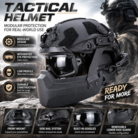 Casque tactique léger à protection intégrale FAST avec masque et lunettes IIIA – Équipement de protection pour l'entraînement en extérieur