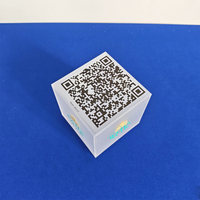 Cube en acrylique givré personnalisé, présentoir en plexiglas carré sur mesure pour magasin