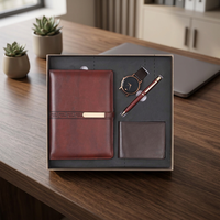Set de Regalo Empresarial de Madera y Cuero PU Liviya de 6 Piezas, con Logotipo Personalizado, Color Personalizado, Agenda, Tarjetero, Botella de Agua, Regalo de Año Nuevo