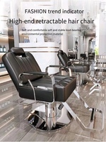 Chaise de salon de coiffure tendance rouge, chaise de coupe et de coloration de cheveux, salon de coiffure, peut être relevée pour s'asseoir, chaise de barbier
