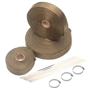 Rouleau de longueur personnalisé Accessoire de <span class=keywords><strong>moto</strong></span> Enveloppe d'échappement résistante à la chaleur avec bandes en acier inoxydable - Product Image 1