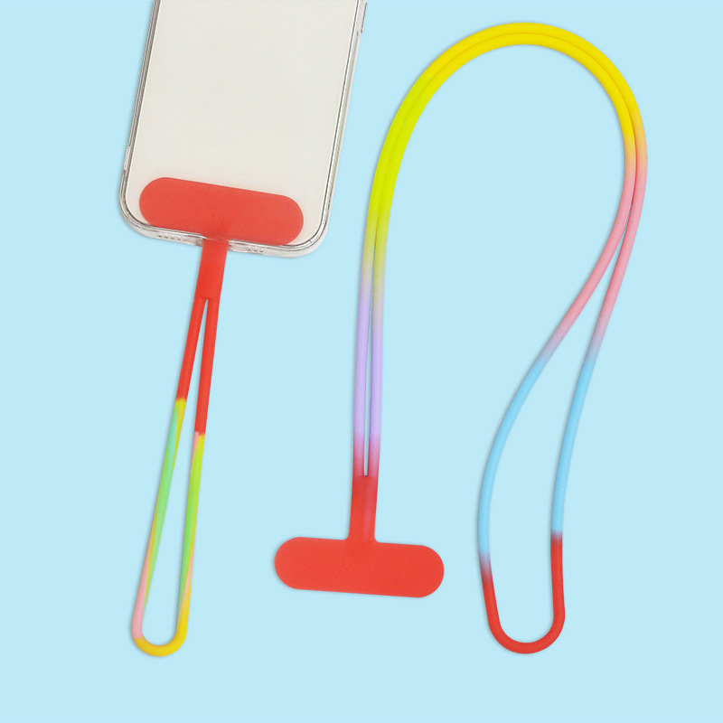 New Cell Phone Lanyard Card Silicone All-in-one Clip Piece Wrist Rope Diagonal Across the Neck Rope