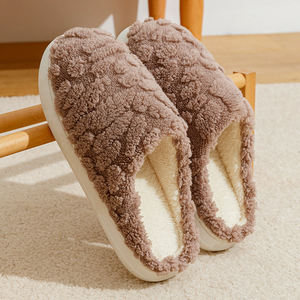 Fashion Winter Slipper Flip Flops Warm Plaid Plush Slippers Soft Sole <b>Slides</b> Unisex <b>Indoor</b> Floor Home Non-slip Cotton Shoes - Product Image 5
