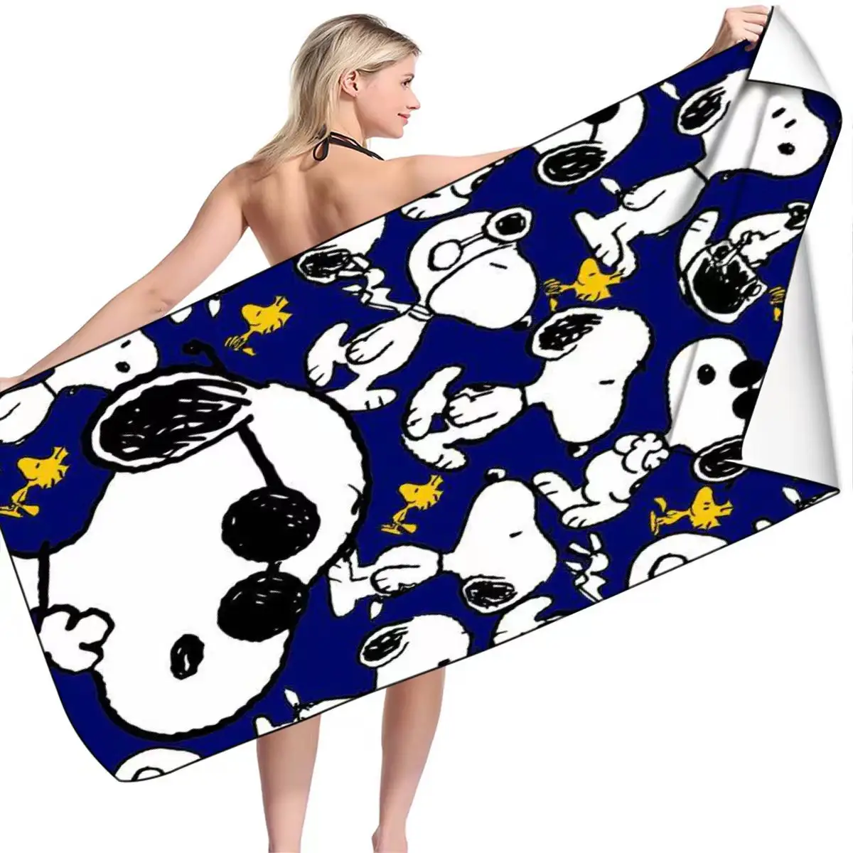 Snoopyy summer quick dry custom sublimation printed suede microfiber Swimming beach towel
