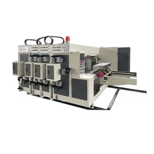 cardboard box automatic feeder 2 colour flexo printing slotter packaging machine for sale