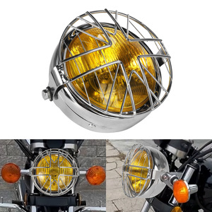 Faros delanteros <span class=keywords><strong>vintage</strong></span> modificados CG125, faros delanteros redondos universales de carcasa negra GN125 - Product Image 1