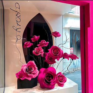 Décoration de mariage en forme de rose géante pour l'extérieur, ensemble de roses artificielles, grand centre commercial, rose géante en EVA, vraie rose - Product Image 5