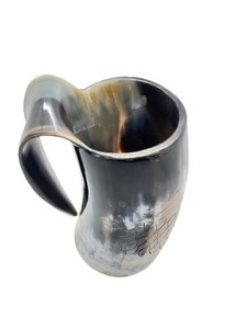 Chope à boire traditionnelle en corne pour le miel, l'ale et la bière, chope à boire en corne polie, fabrication artisanale, qualité supérieure à prix avantageux - Product Image 4