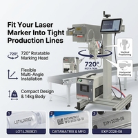 Machine de marquage laser UV à froid 10W 355nm, codeur laser volant 189m/min avec tête rotative à 720 degrés pour ligne d'emballage