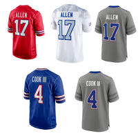 En stock 2026 Maillot brodé Buffalo pour homme 0 # Coleman 4 # cook lll 10 # Shakir 7 # allen 86 # Maillot à manches courtes cousu Kincaid