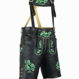 Lederhosen Bavaroises Authentiques Noires pour Festival, Tailles EU 46 à 62, En Stock - Product Image 1