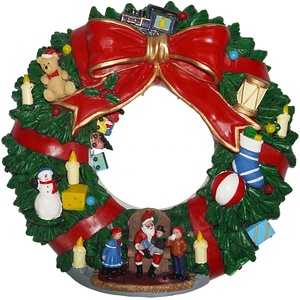 Guirnalda musical de resina con luces Led para colgar en la pared decoración navideña con Papá Noel y niños, venta al por mayor - Product Image 5