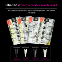 Vinimay Private Label Ongles en Gel X 500 Pièces, Capsules d'Ongles Demi ou Complètes Forme Cercueil, Stiletto, Ovale, Ballerine, Conditionnement en Boîte