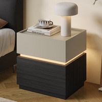 Table de chevet moderne minimaliste en bois avec rangement, style italien, pour chambre à coucher
