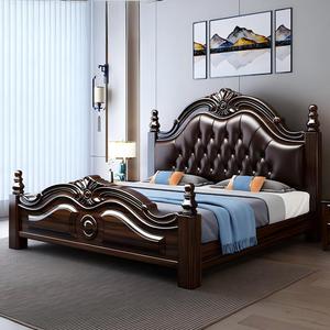 Cama Moderna de Lujo con Estructura de Madera Sólida, Tamaño King, con Diseño de Cuero Genuino, Almacenamiento y Muebles para Dormitorio WB-005 Estilo Europeo - Product Image 6