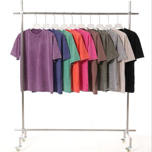 사용자 정의 로고 빈티지 산성 워시 T 셔츠 남성 헤비급 면 빈 대형 티셔츠 100% 면 남성용 티셔츠 - Product Image 1