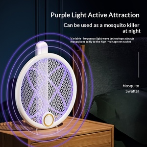 <span class=keywords><strong>Raquette</strong></span> anti-insectes électrique 2-en-1 pliable, tapette à moustiques, piège à lumière UV rechargeable, pour le contrôle des nuisibles - Product Image 3