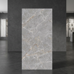 Losas de piedra sinterizada de 1200x2400 mm, color gris natural, para decoración de pisos y paredes interiores de lujo, azulejos de porcelana esmaltada - Product Image 1