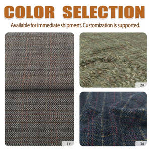 Tissu en <span class=keywords><strong>tweed</strong></span> à carreaux bleu-noir, 30% laine, 70% polyester, texture claire, tissu tissé pour la confection de manteaux et de vestes pour hommes - Product Image 4