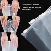 Sacs en polyéthylène transparents biodégradables avec fermeture éclair, logo personnalisé, finition mate givrée, refermables, pour vêtements, avec logo imprimé pour les chaussettes