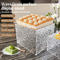 Présentoir en acrylique transparent pour buffet, mariages, banquets, fêtes, avec base ondulée, pour gâteaux, desserts, bijoux CN