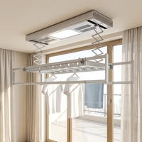 Séchoir à linge électrique mural intelligent avec télécommande, chauffage et lumière UV, pliable pour maison et balcon