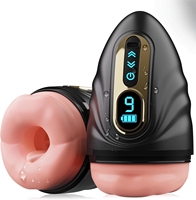Männlicher Masturbator Penis-Trainer Erwachsenenspielzeug Mundumwickeltes Sexspielzeug für Männer mit Heizstab, LCD-Sexmaschine Erotikspielzeug & -Spiele