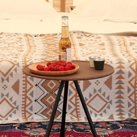 Table de camping pliante portable, ronde, triangulaire, en alliage d'aluminium, pliable, pour pique-nique en plein air, plage, randonnée, table d'appoint