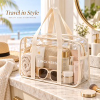 Sac de plage transparent personnalisé de grande capacité, en PVC imperméable, pour femmes, pour la piscine, la natation, les voyages d'été en plein air