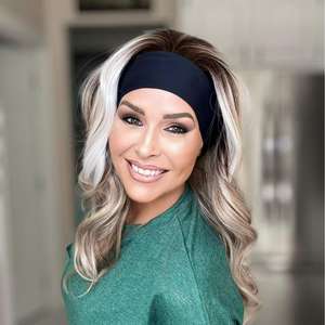 Pelucas sintéticas con diadema, largas, rizadas, onduladas, color marrón ombré, rubio ceniza, media peluca para mujer, para uso diario, cosplay, fiestas, peluca de fibra - Product Image 4