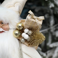 SOTE Père Noël Décorations Or Noël Debout Père Noël Figure Décorations Cadeau pour Noël Intérieur Bureau À Domicile Ornements
