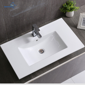 Aquacubic hình chữ nhật trên truy cập trắng gốm sứ duy nhất Bát tủ phòng tắm rửa lưu vực - Product Image 2