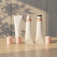 Tubes cosmétiques plats de 30 ml et 50 ml avec bouchon à vis, logo personnalisé, tubes à embout pinceau, rouleaux cosmétiques en silicone, flacons vides à capuchon plat