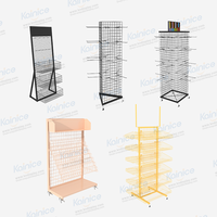 Kainice Supports d'affichage pliables suspendus en treillis métallique de style moderne en métal grillagé Supports d'affichage pour étagères de sol Présentoir pour chaussettes