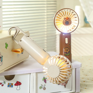 Mochi Portable Fan With Light 5W DC Motor Rechargeable Battery Handheld <b>Foldable</b> <b>Desk</b> Fan - Product Image 2