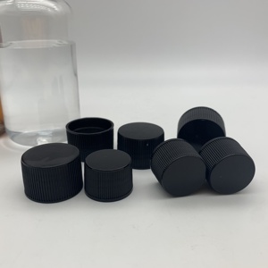 24mm 24-400 schwarz gerippte (<span class=keywords><strong>matte</strong></span> Oberseite) Kunststoff kappe mit Induktion innen dichtung Kunststoff deckel Schraub deckel - Product Image 3
