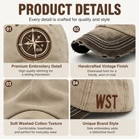 Casquette de baseball en toile Outdoor Explorer avec patch boussole brodé, délavée, kaki olive, Gorras De Beisbol