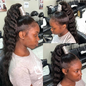 Parrucca Frontale 360 Trasparente in Pizzo HD con <span class=keywords><strong>Capelli</strong></span> Umani Vergini Brasiliani Grezzi Ondulati, Parrucca Completa in Pizzo HD per Donne Nere - Product Image 3