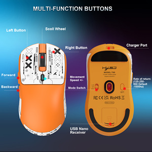 HXSJ-T68Pro 3D 3-Mode <span class=keywords><strong>Mouse</strong></span> da gioco leggero ergonomico 500mAh ricaricabile PAW3311 ottico E-Sport <span class=keywords><strong>Mouse</strong></span> con <span class=keywords><strong>USB</strong></span>-<span class=keywords><strong>C</strong></span> per Laptop - Product Image 4