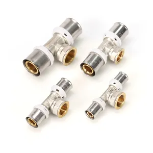 Factory Wholesale High Quality Good Price Brass Press Fitting Female Thread 3 Way Tee Fitting For Plumbing Pex Water Line