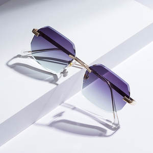 Lbashades 2158 Veelhoekige Randloze Rand Diamant Snijden Luxe Vierkante Gradiënt Lens Mode Metalen Zonnebril 2025 - Product Image 3