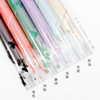 Nouveau papier d'emballage transparent en cellophane papillon, imperméable, avec bord brodé, en OPP, pour bouquets