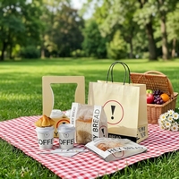 Emballage écologique jetable, biodégradable, réutilisable, portable, pour le camping en plein air, les pique-niques et la boulangerie |   Boîtes à pain en kraft personnalisées
