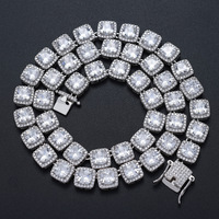 Nouvelle arrivée 10mm chaîne de luxe CZ coloré glacé Style Hip Hop collier pour hommes et femmes pour rappeur bijoux
